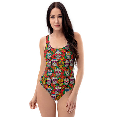 SUGAR SKULL One-Piece Swimsuit