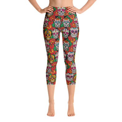 SUGAR SKULL Yoga Capri Leggings