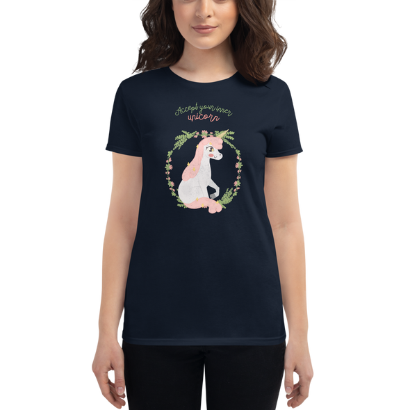 ACCEPT YOUR INNER UNICORN Women's short sleeve t-shirt