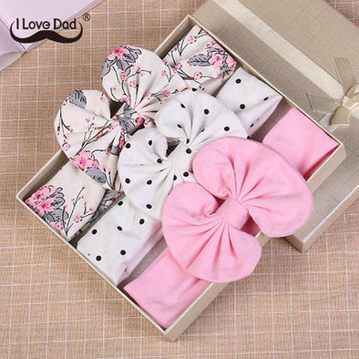 3 Pcs/Set Floral Bows Baby Headband Dot Bowknot Baby Girl Headbands