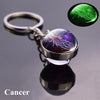 Constellation Luminous Keychain Glass Ball Pendant Zodiac Keychain